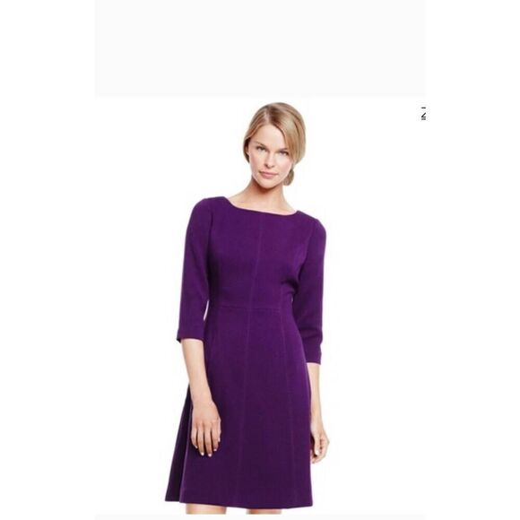 Vince Camuto A Line Dress, Purple, 3/4 Sleeve, EUC, Sz. 8 - Picture 1 of 9